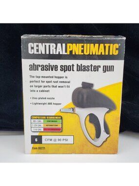 Abrasive Spot Blaster Gun w/Zinc Plated Nozzle & Lightweight ABS Hopper NIB
